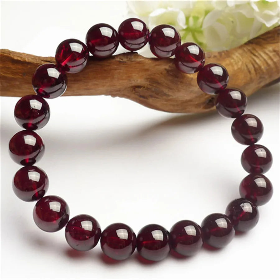 Natural Red Garnet Bracelet, AAAAA Quality, for Energy, Passion & Strength - MysticPavilion