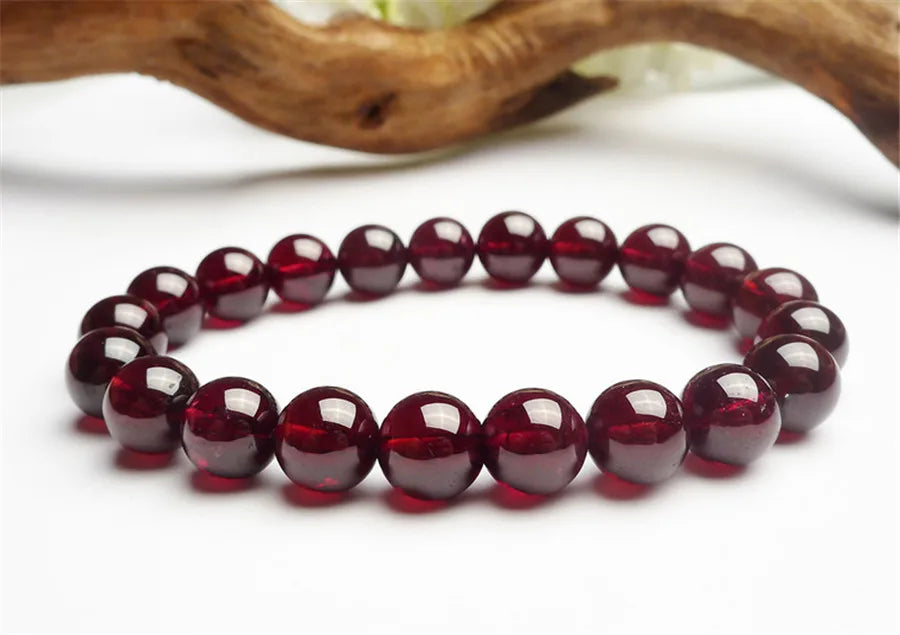 Natural Red Garnet Bracelet, AAAAA Quality, for Energy, Passion & Strength - MysticPavilion