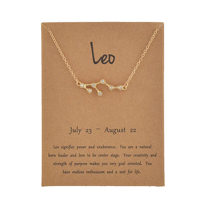 12 Constellation Cardboard Star Zodiac Sign Necklaces for Women - MysticPavilion