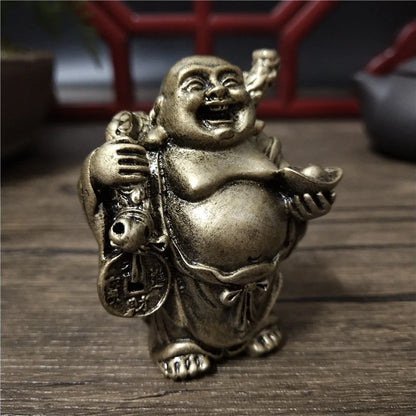 Laughing Buddha Statue | Bronze Feng Shui Sculpture for Abundance & Joy | Home Decor