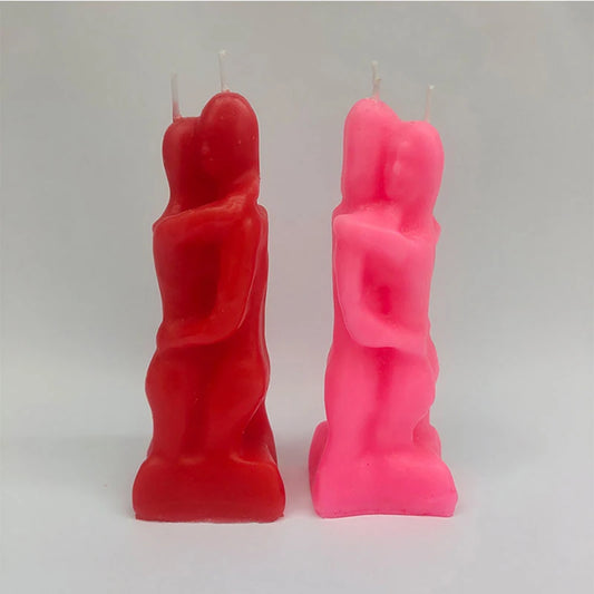 Lovers Couple Embracing Candles Decoration For Love Ritual