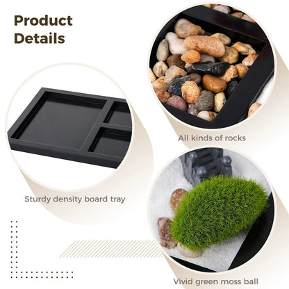 Mini Zen Sand Garden Kit for Harmony | Desktop Meditation & Relaxation Gift Set