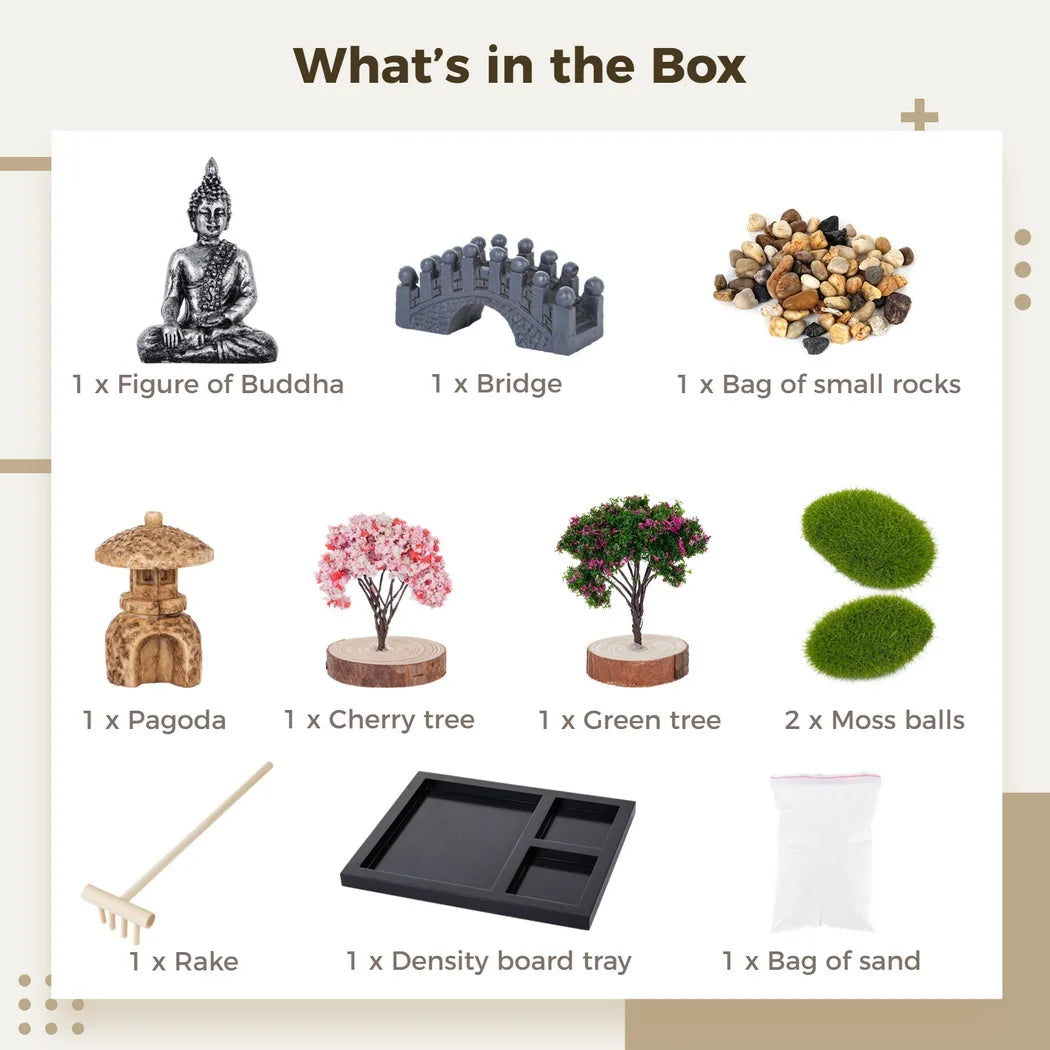 Mini Zen Sand Garden Kit for Harmony | Desktop Meditation & Relaxation Gift Set