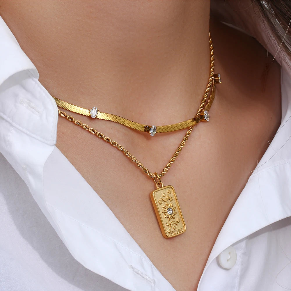 Gold Tarot Necklace for Hope, Joy, and Love