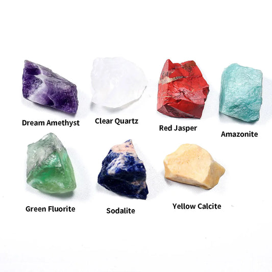 7 Chakra Set Raw Stones  For Meditation