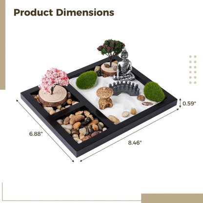 Mini Zen Sand Garden Kit for Harmony | Desktop Meditation & Relaxation Gift Set