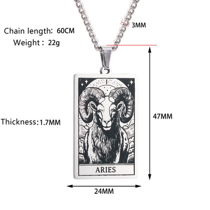 18K Gold Plated Zodiac Sign Necklace Constellation Pendant Amulet Jewelry