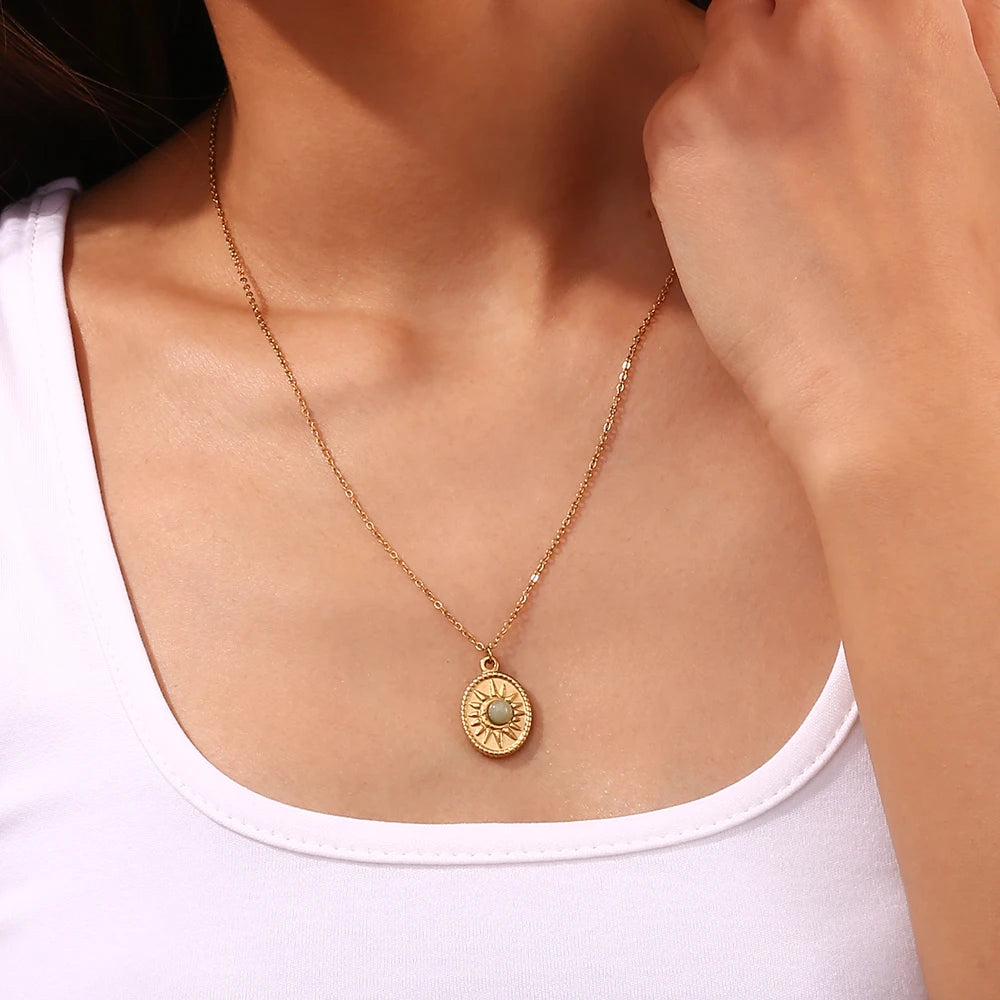 Mystical Stone Pendant Necklace for Women