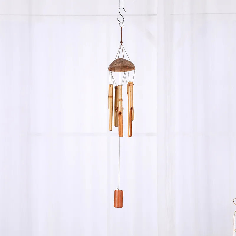 Bamboo & Coconut Wind Chime | 72cm Harmony Bell for Peaceful Home & Garden Sanctuary