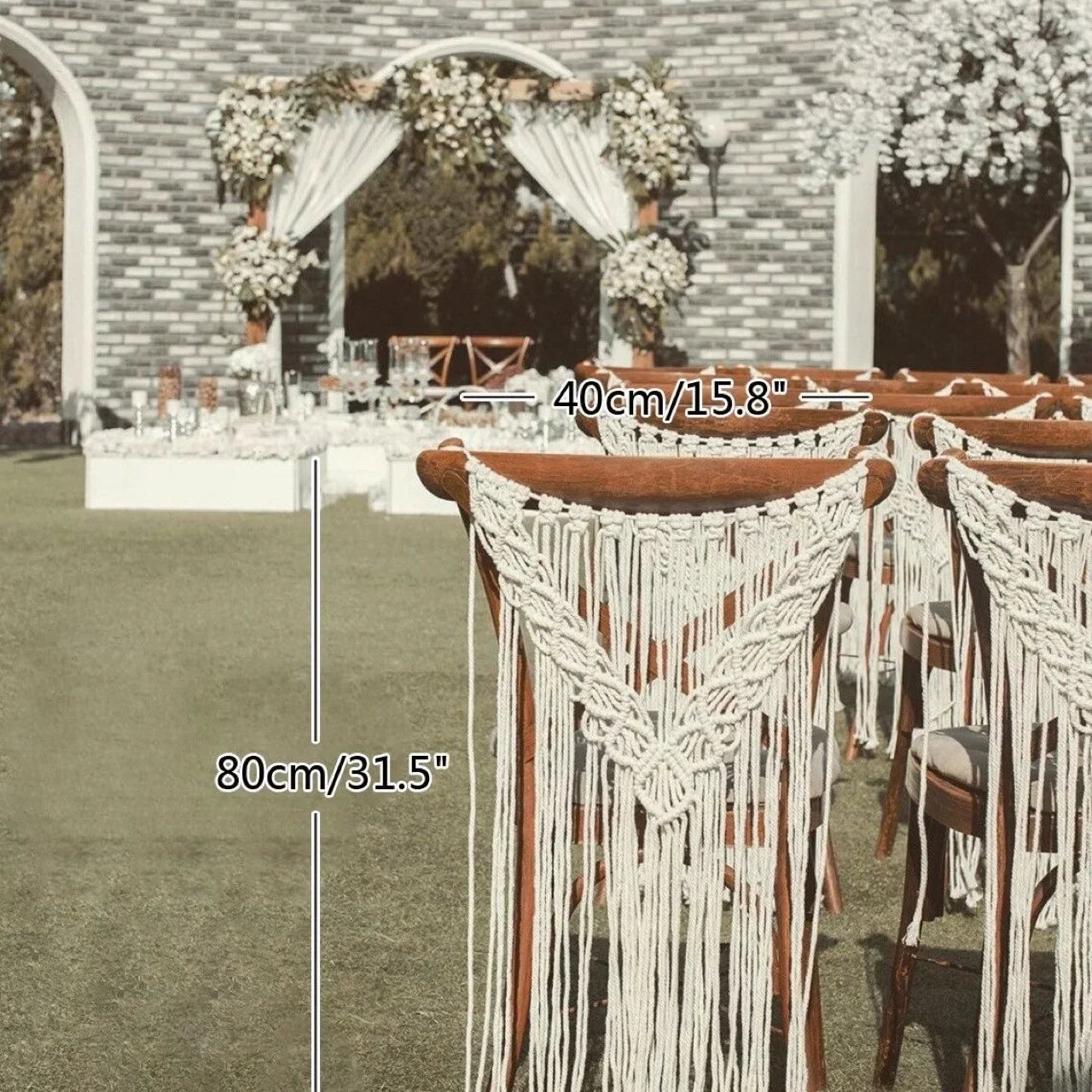 Macrame Chair Back Covers | Bohemian Energy Flow Decor for Wedding or Nursery Spaces
