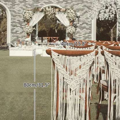 Macrame Chair Back Covers | Bohemian Energy Flow Decor for Wedding or Nursery Spaces
