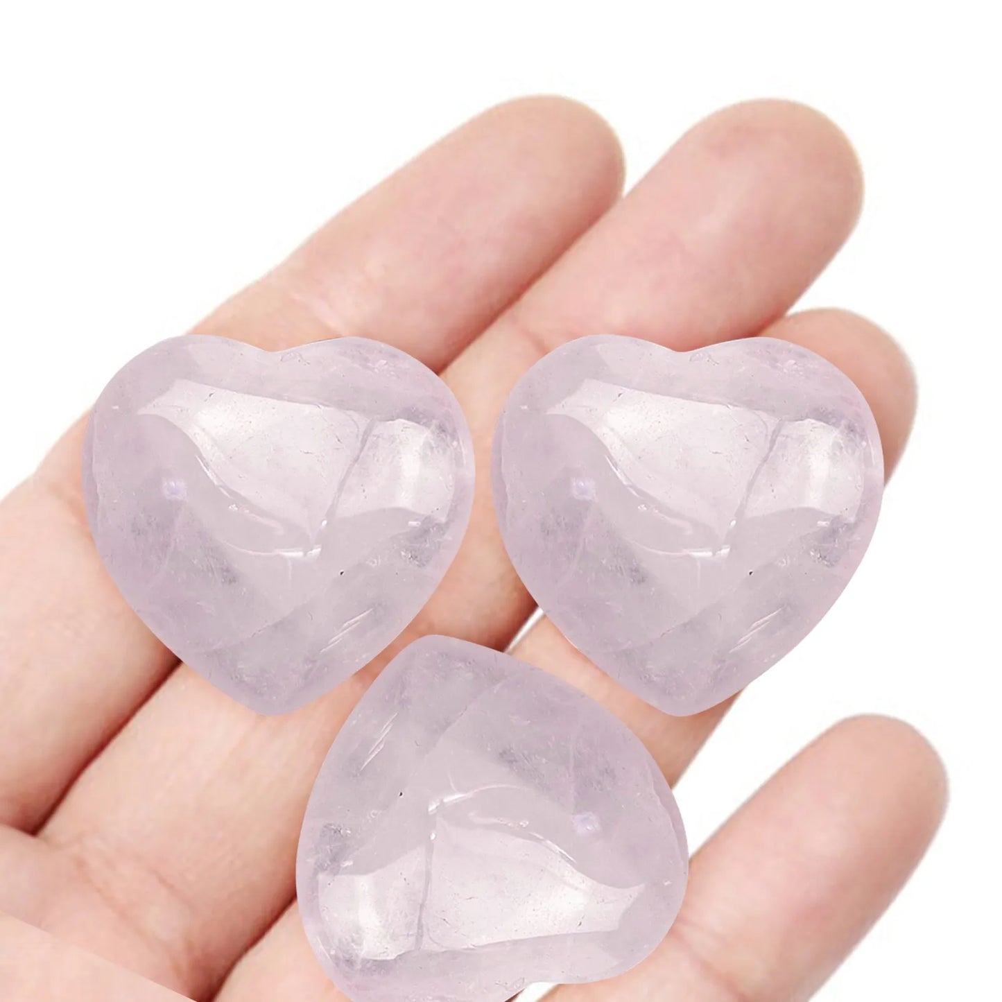 3PCS Heart Shaped Gem Rose Crystal For Love