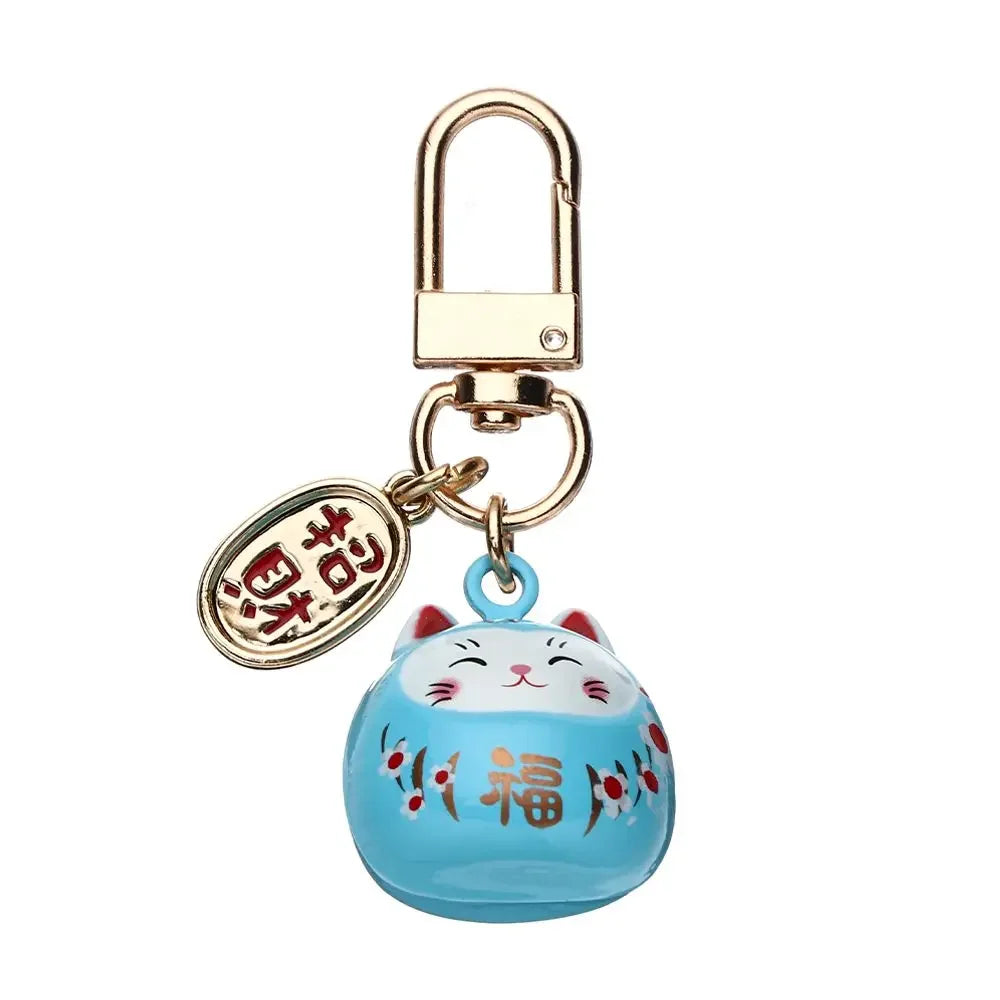 Lucky Cat Charm Keychain | Traditional Japanese Energy Talisman for Protection & Success