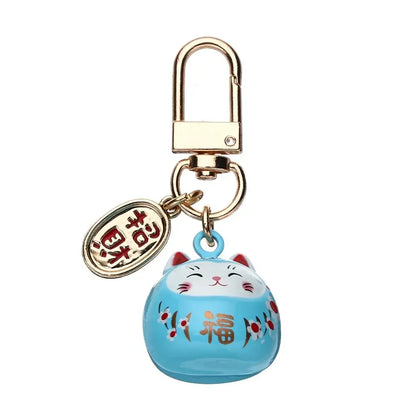 Lucky Cat Charm Keychain | Traditional Japanese Energy Talisman for Protection & Success