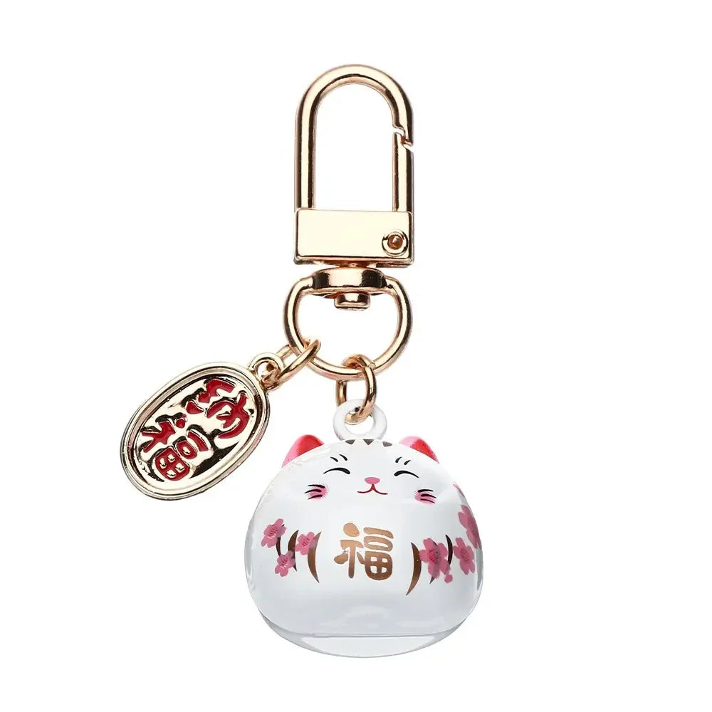 Lucky Cat Charm Keychain | Traditional Japanese Energy Talisman for Protection & Success
