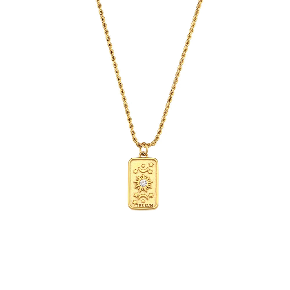 Gold Tarot Necklace for Hope, Joy, and Love