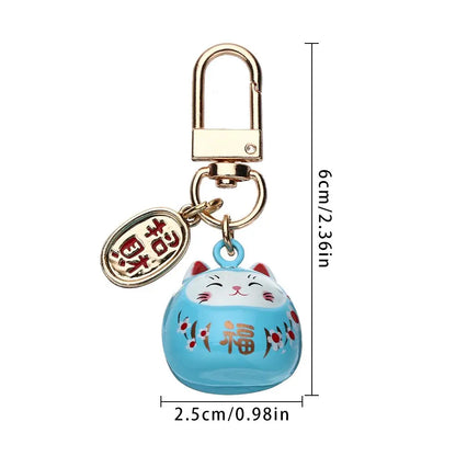 Lucky Cat Charm Keychain | Traditional Japanese Energy Talisman for Protection & Success
