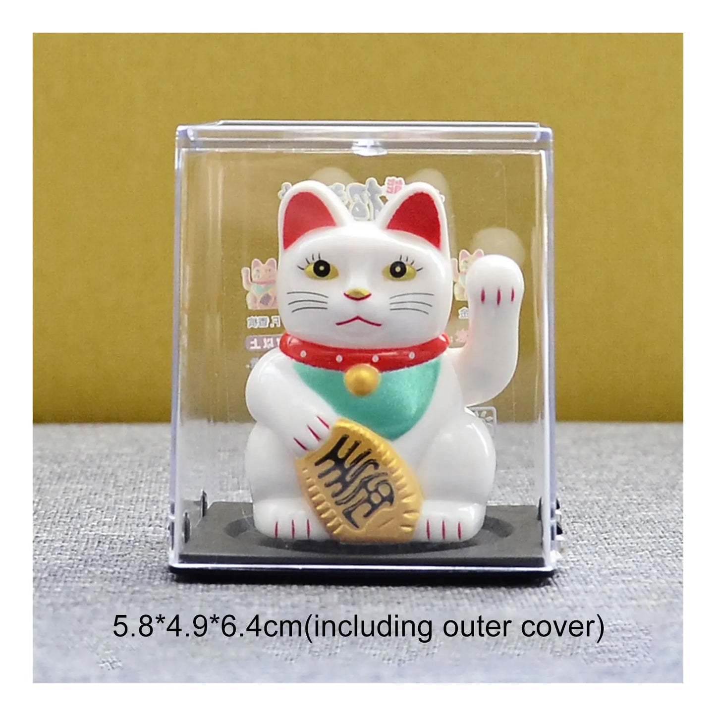 Solar-Powered Lucky Cat | Feng Shui Wealth Beckoning Figurine for Positive Home Energy
