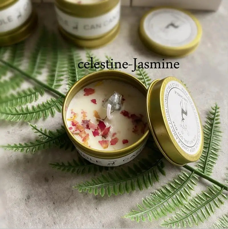 Dried Flower Aromatherapy Candles with Crystal Stone For Building Intimacy& Removing Interference - MysticPavilion