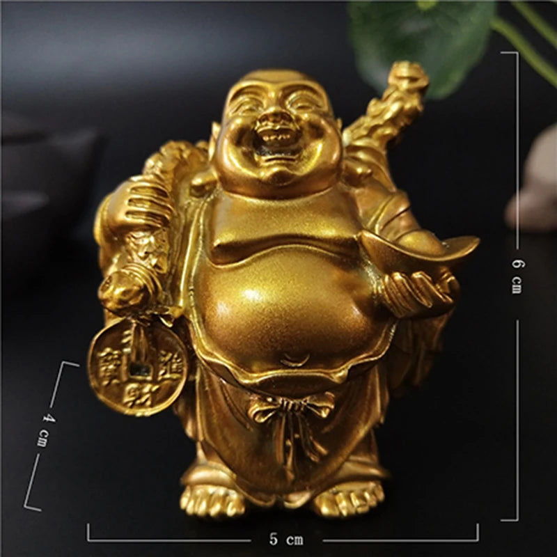 Laughing Buddha Statue | Bronze Feng Shui Sculpture for Abundance & Joy | Home Decor