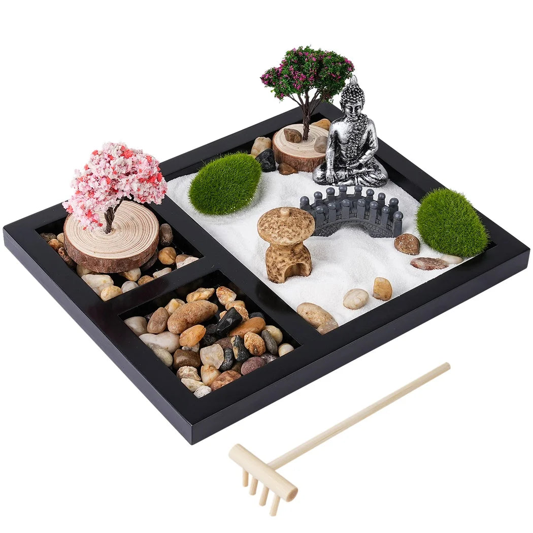 Mini Zen Sand Garden Kit for Harmony | Desktop Meditation & Relaxation Gift Set