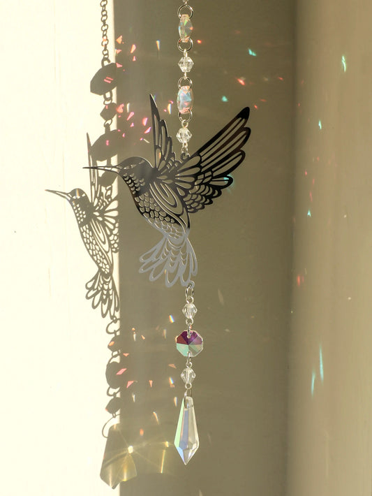 Crystal Bird Suncatcher - Feng Shui Rainbow Prism for Windows, Home Decor & Energy Flow