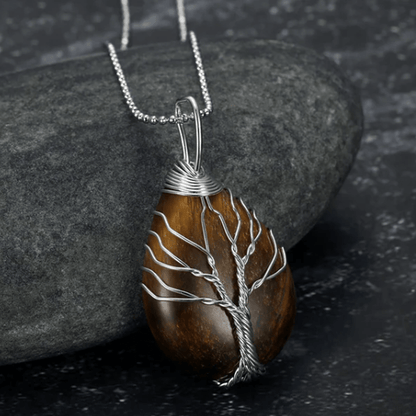 Healing Crystal Tree of Life Necklace