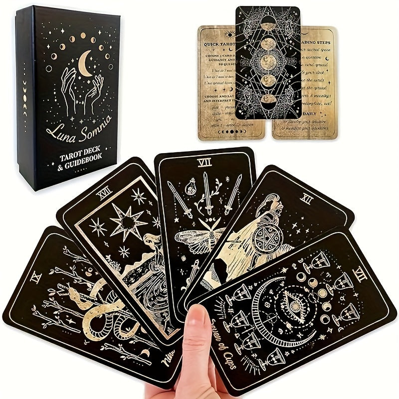 Shores of Moon Luna Somnia Tarot Deck with Guidebook - 78-Card Complete Full Deck for Starry Dreams & Celestial Astrology