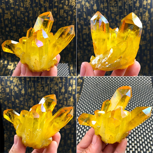 1PC Natural Citrine Quartz Cluster Crystal for Healing, Motivation & Creativity