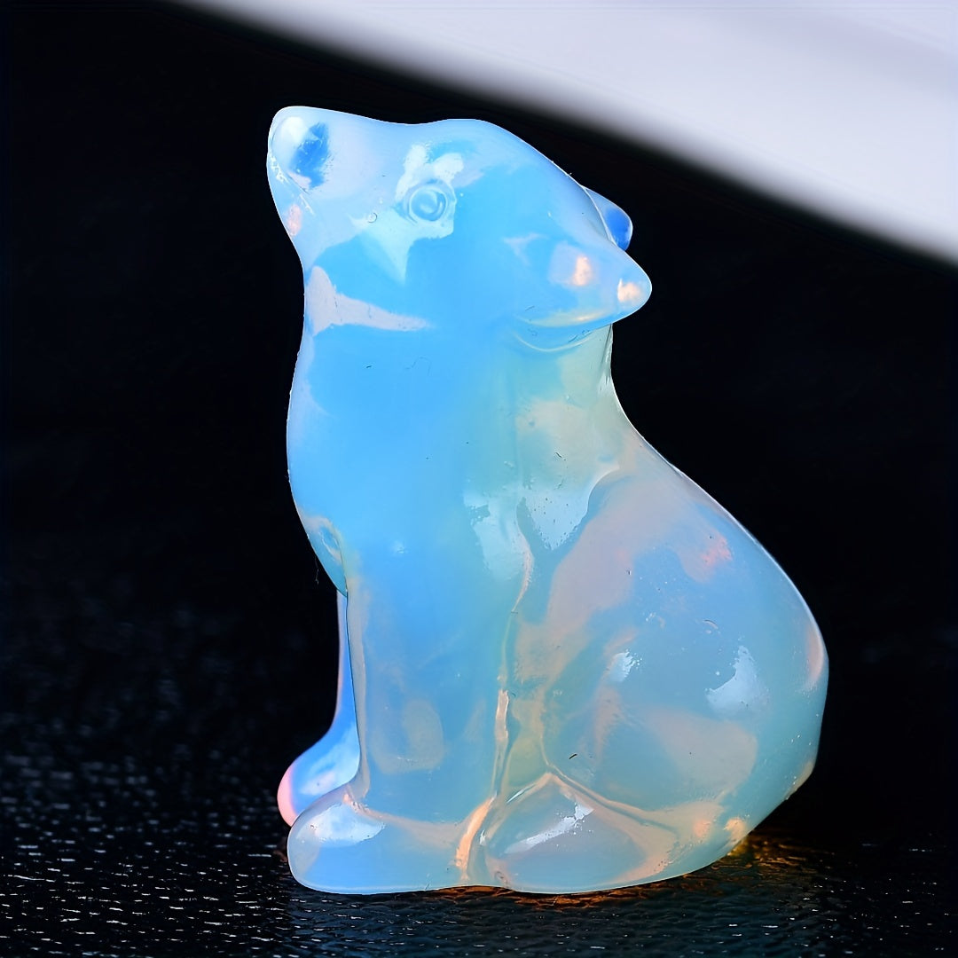 1 Pc 3.5cm/1.38in Crystal Carved Wolf - MysticPavilion