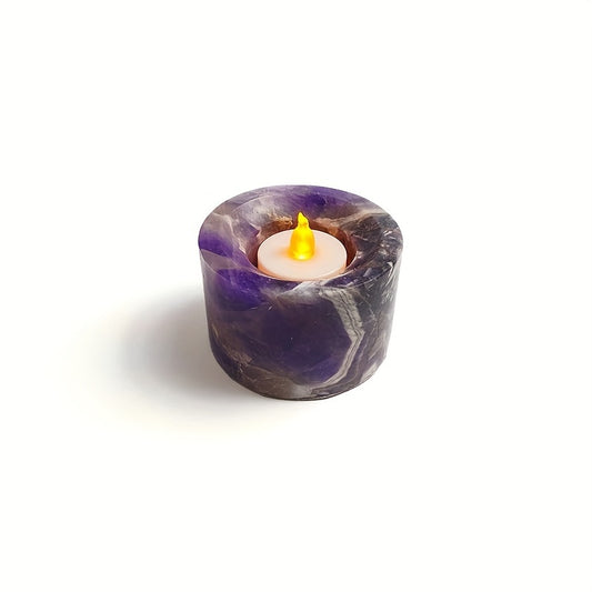 Natural Healing Crystal Candle Holder For Relaxation - MysticPavilion